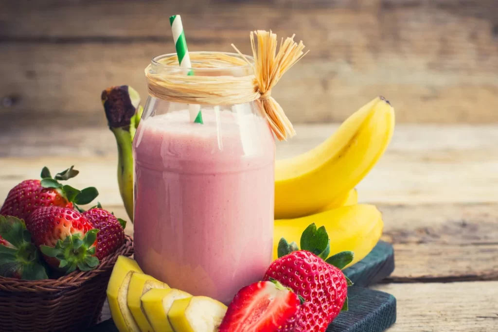 Creamy Banana Strawberry Split Smoothie