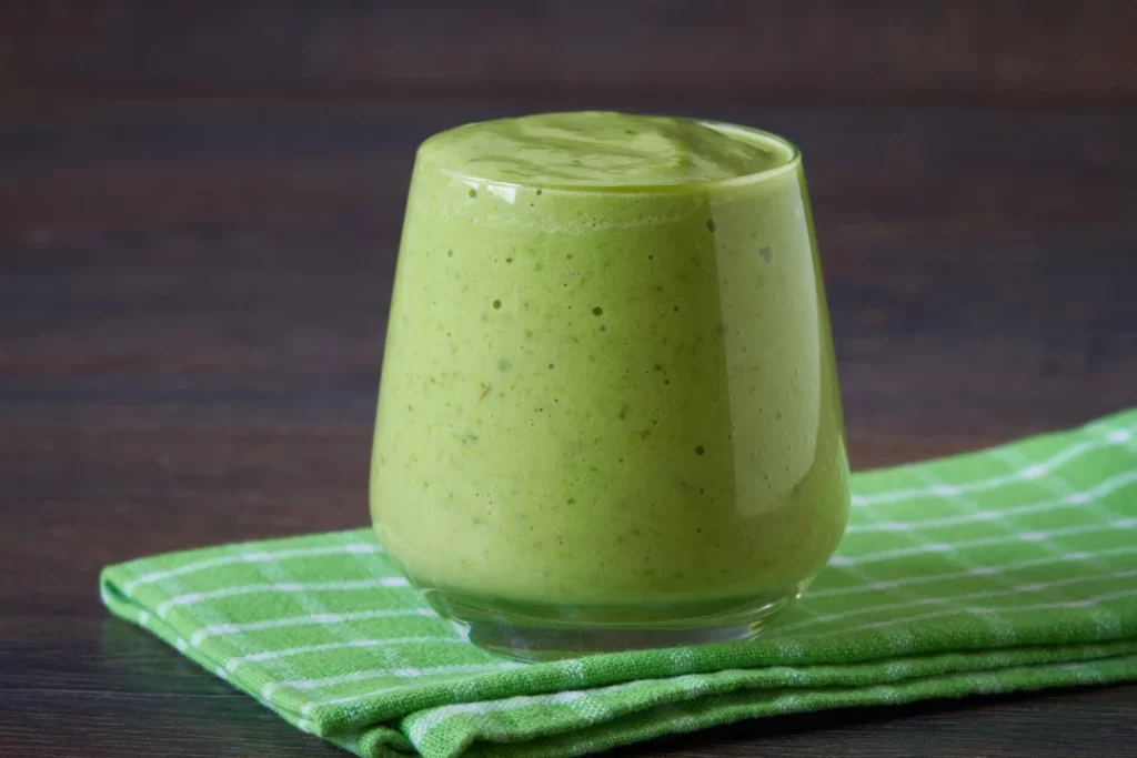 Organic green smoothie for boosting energy.