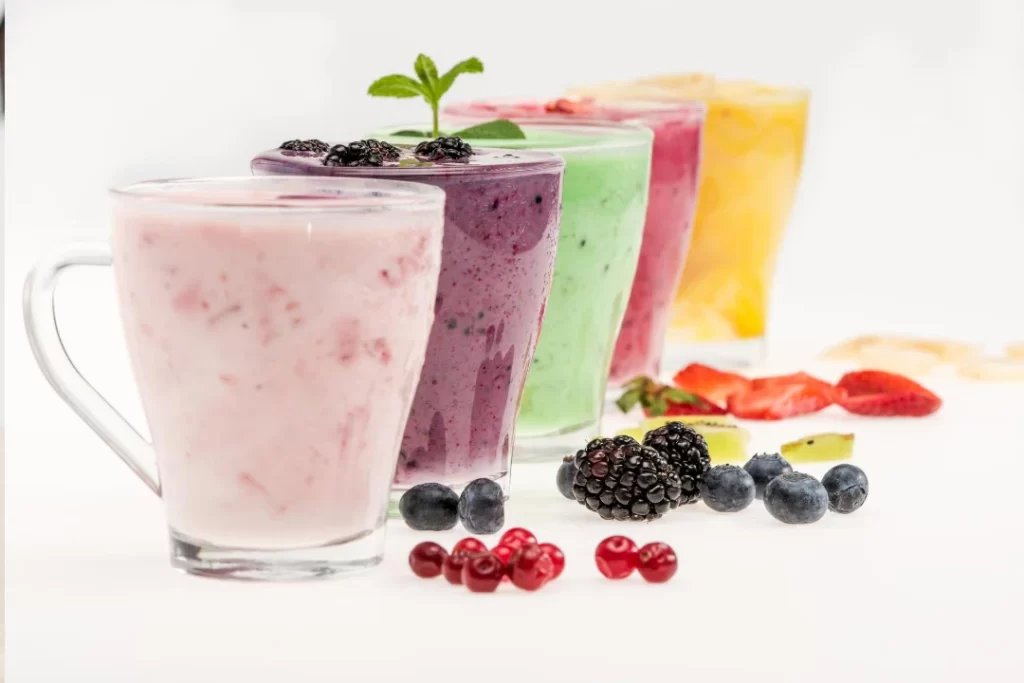 Smoothies of different falvors.