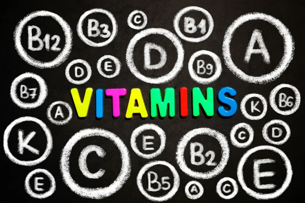 Vitamin symbols. 