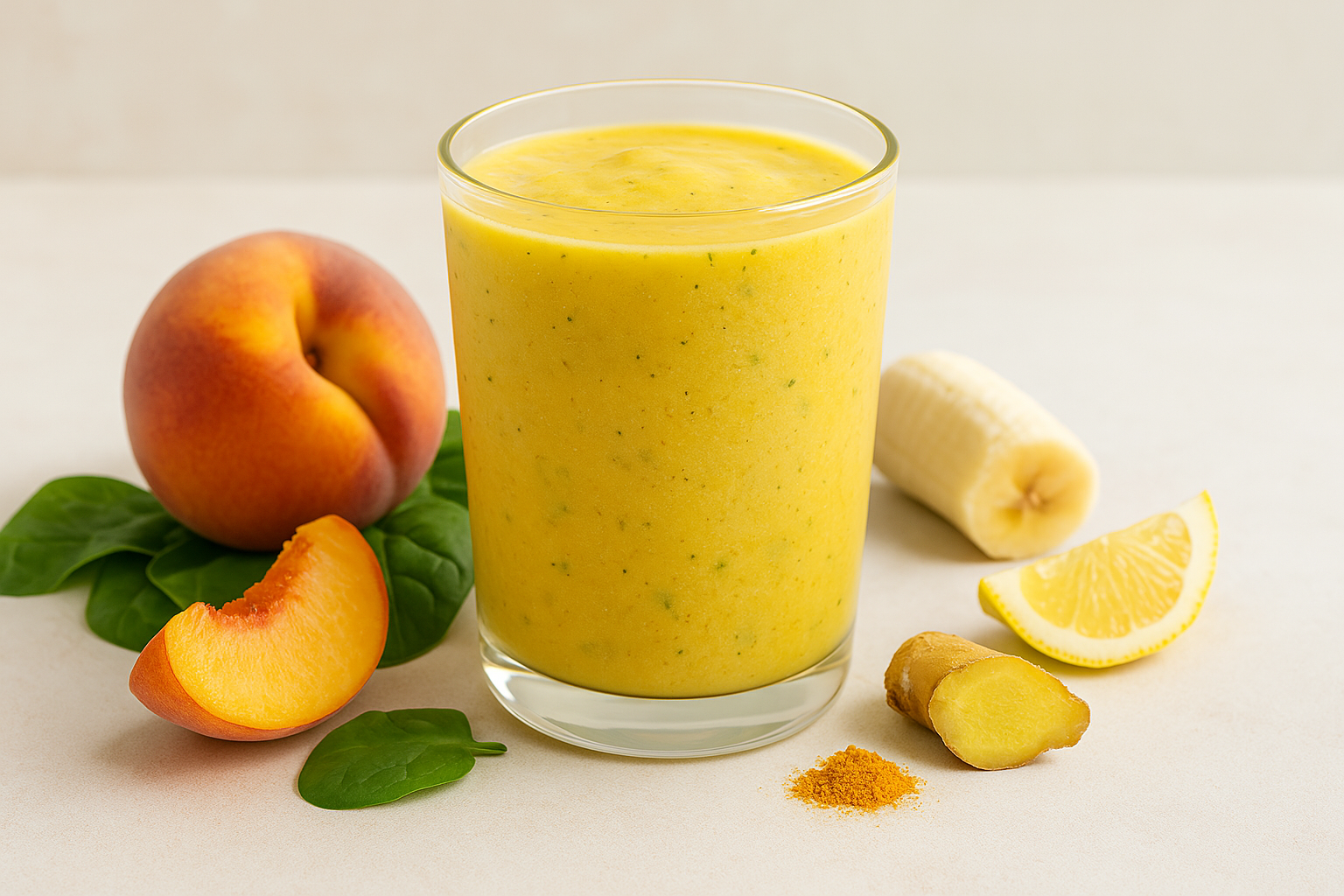 Peach ginger vitality smoothie